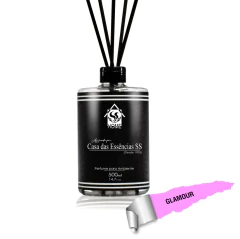 Aromatizador de Varetas Glamour 500ml com Tampa e Varetas de Fibra
