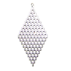 Placa de Metal Losango Renda Prata (1un) - comprar online