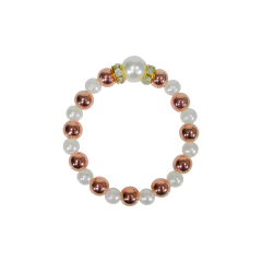 Enfeite Colar de Perolas Brancas/Cobre (1un) - comprar online