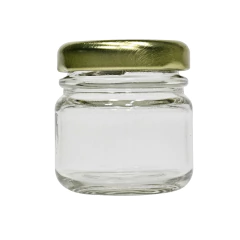 Pote de Vidro Redondo 40ml com Tampa Dourada - comprar online