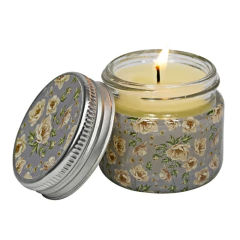 Pote de Vidro Redondo 33ml Envel Flores com Tampa - comprar online