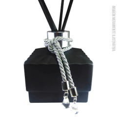 Cordão Cinza c/Pingente Cristal com detalhe Prata (1un)