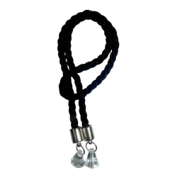Cordão Preto c/Pingente Cristal com detalhe Prata (1un)
