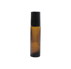 Vidro Rollon Cilíndrico Âmbar Tampa Preta 10ml - comprar online