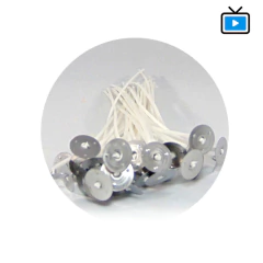 Pavio 18cm c/Ilhos p/Vela Gel/Paraf (10un) - comprar online