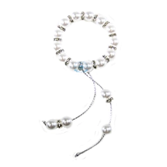 Enfeite Pulseira Perola Branca Detalhe Prata - comprar online