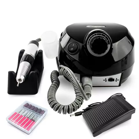 Lixadeira Motor Elétrica Nail Drill Porquinho Bivolt Preto