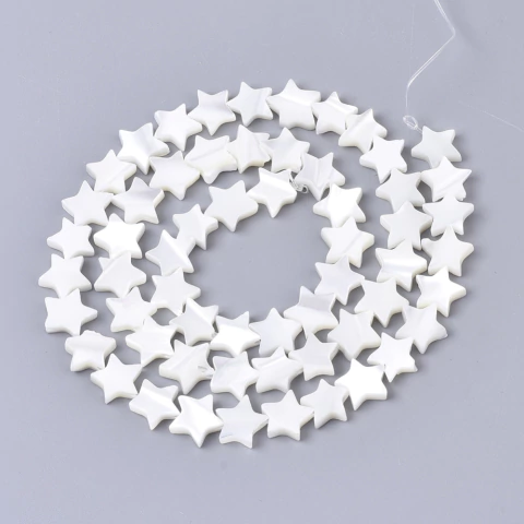 Tira cuentas estrellas de nácar 6mm (76 unidades) - comprar online