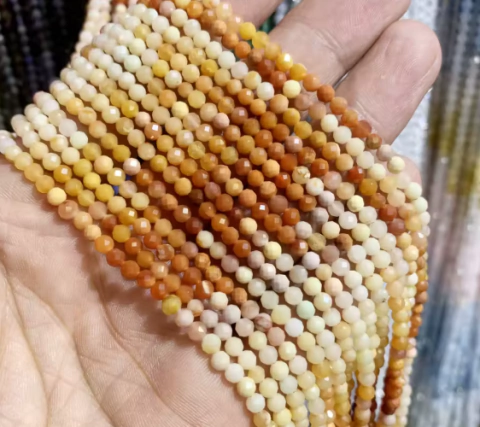 Tira facetada piedra natural jade en degradé 3mm