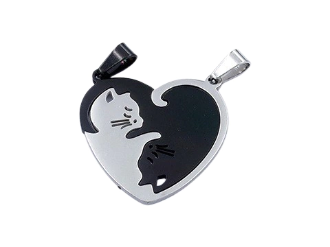 Conjunto de dijes gatos abrazados