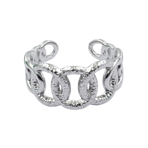 Anillo plateado lazos