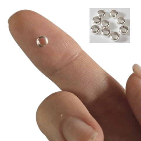 Separadores donas 4mm plata 925 (50 unidades)