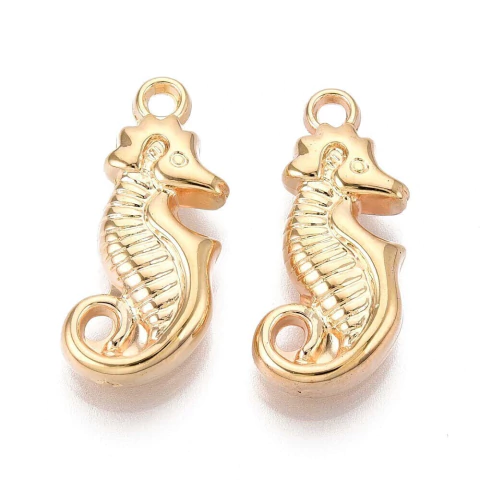 Colgante de plastico CCB caballito de mar 28x12mm por 10 unidades