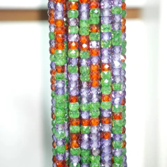 Tira zirconia cúbica rondelle 2x3mm multicolor intercalado - Victor Gemas