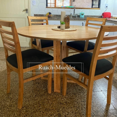 Mesa redonda + 4 sillas chardonnay - comprar online