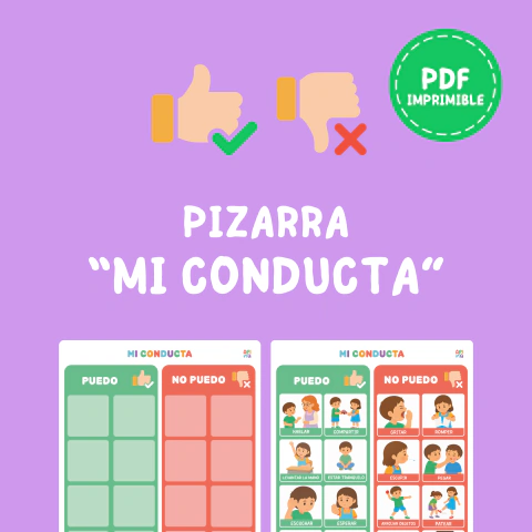 PIZARRA "MI CONDUCTA" - PDF IMPRIMIBLE - comprar online
