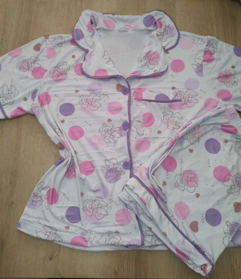 Americano Minnie Bolinhas Roxo e Rosa