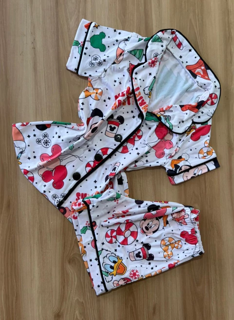 Americano Curto INFANTIL - Natal Encantado Turma Do Mickey