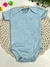 Body Listrado Manga Curta Azul