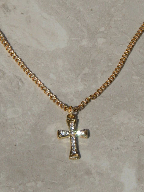 Corrente Cruz Slim Dourada - comprar online