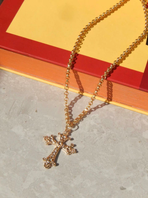 Corrente Cruz Maxi Dourada - comprar online