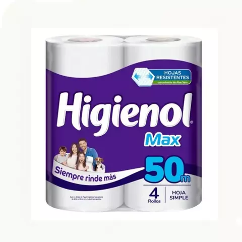 Papel higiénico HIGIENOL max 4x50