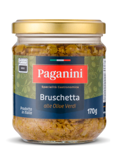 Antepasto Italiano Bruschetta Azeitona Verde Paganini 170g