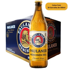 20 Garrafas Cerveja Alemã Paulaner Munchner Hell 500ml