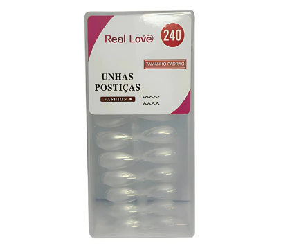 UNHA POSTICA REAL LOVE ALMOND - 240 UNIDADES