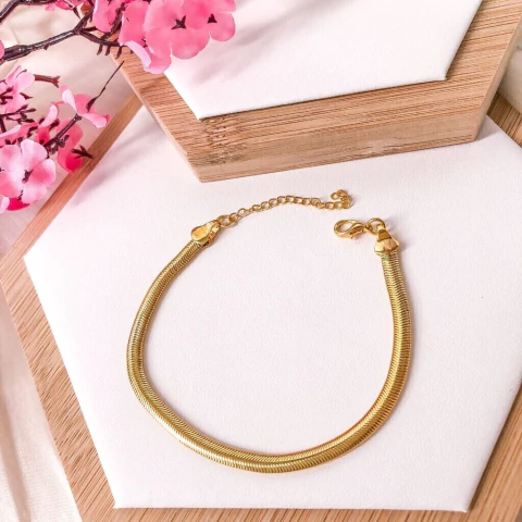 PULSEIRA FOLHEADA DOURADA - MALHA