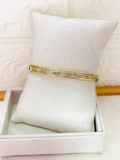 BRACELETE JOINHA - CRAVEJADO ZIRCONIA DOURADO