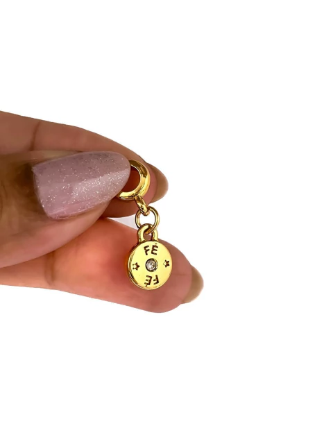 BERLOQUE BANHADO A OURO E VERNIZ ITALIANO - FÉ