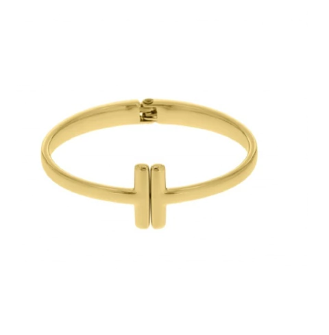 BRACELETE DUPLO T BANHADO A OURO 66MM - VERNIZ ITALIANO