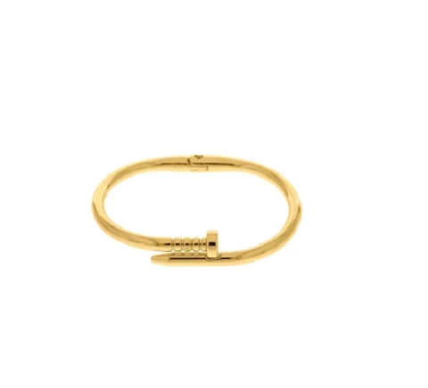 BRACELETE PREGO BANHADO A OURO 66MM - VERNIZ ITALIANO
