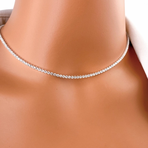 COLAR FOLHEADO A PRATA 925 - RIVIERA ZIRCONIAS