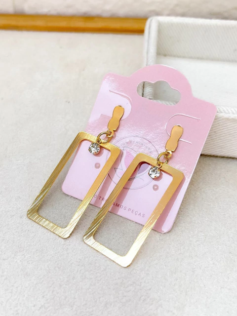 BRINCO FOLHEADO A OURO - GEOMÉTRICO