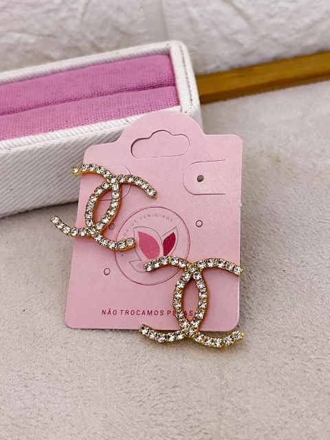 BRINCO FOLHEADO A OURO - XCHANEL