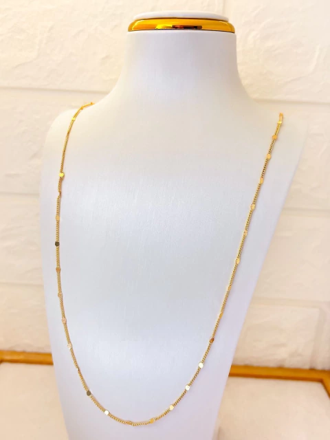 COLAR LONGUINHO FOLHEADO A OURO - MINI CORAÇÕES