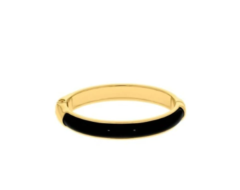 BRACELETE OURO COM PRETO 68MM - VERNIZ ITALIANO