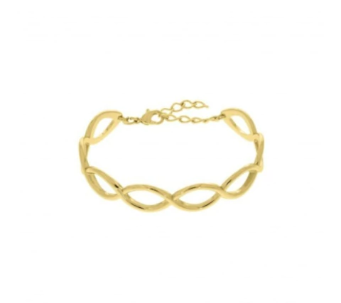 BRACELETE ONDULADO BANHADO A OURO 66MM - VERNIZ ITALIANO