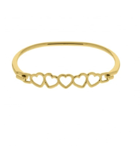 BRACELETE CORAÇÕES BANHADO 66MM - VERNIZ ITALIANO