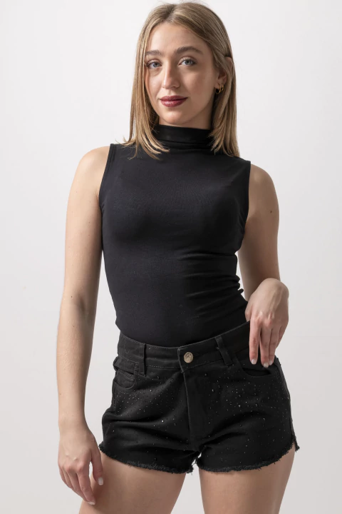 Crash Strass / Short Negro Con Strass - comprar online