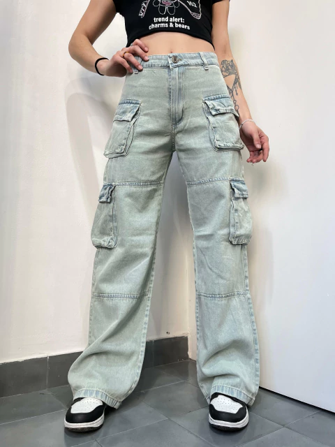 Scar / Wideleg Cargo Celeste - comprar online