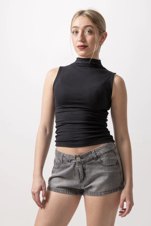 Goth / Short Tiro Bajo Gris Botamanga - comprar online