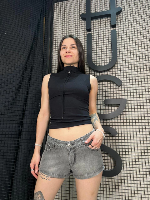 Goth / Short Tiro Bajo Gris Botamanga - comprar online