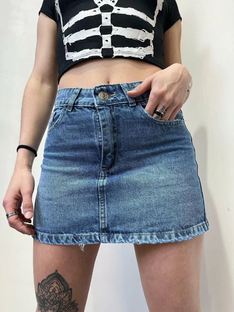 Ozzy / Pollera Azul Rigida Con Bigotes - comprar online