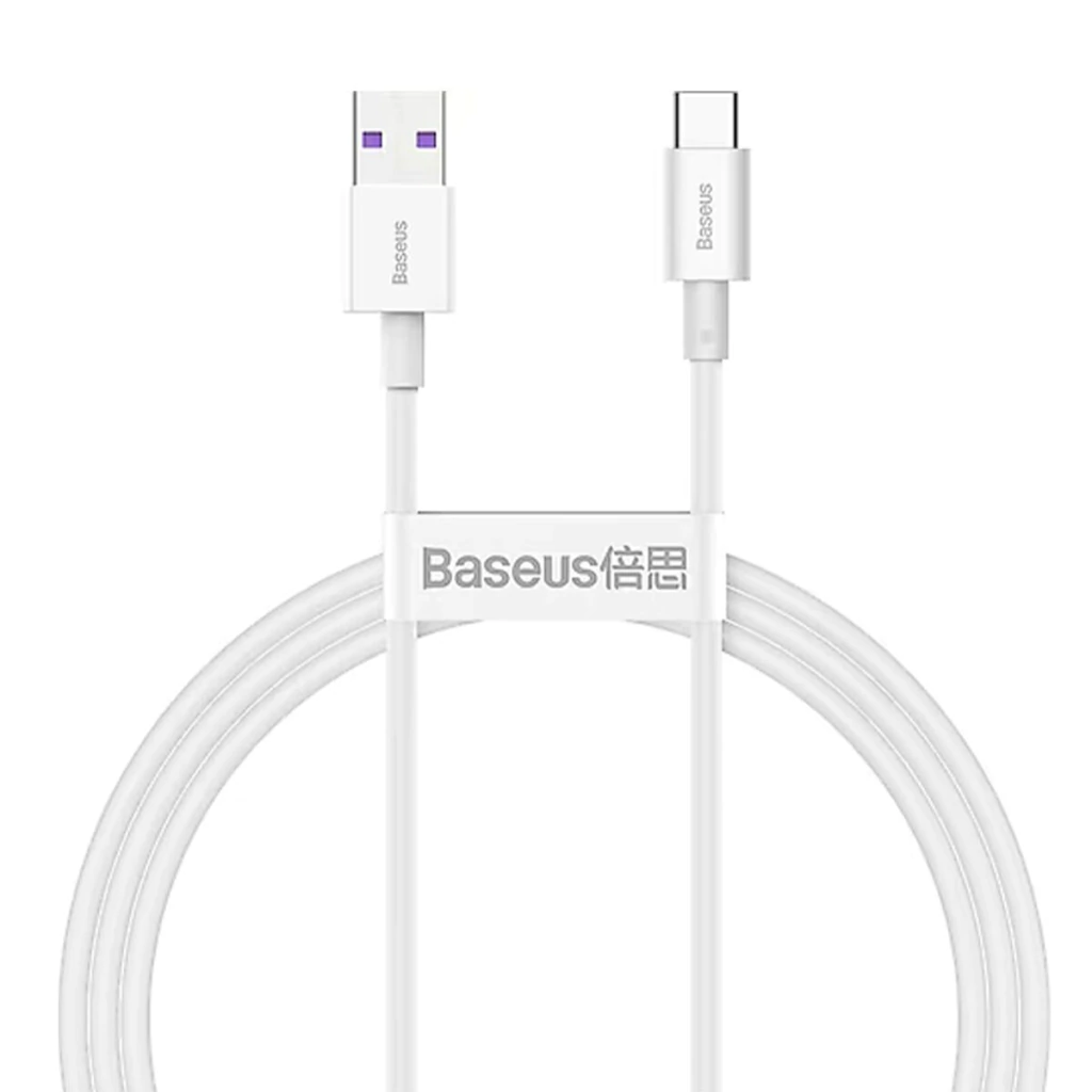 CABLE PREMIUM MALLADO BASEUS USB - TIPO C SUPERIOR SERIES 66W 2 M BLANCO (6953156205529)