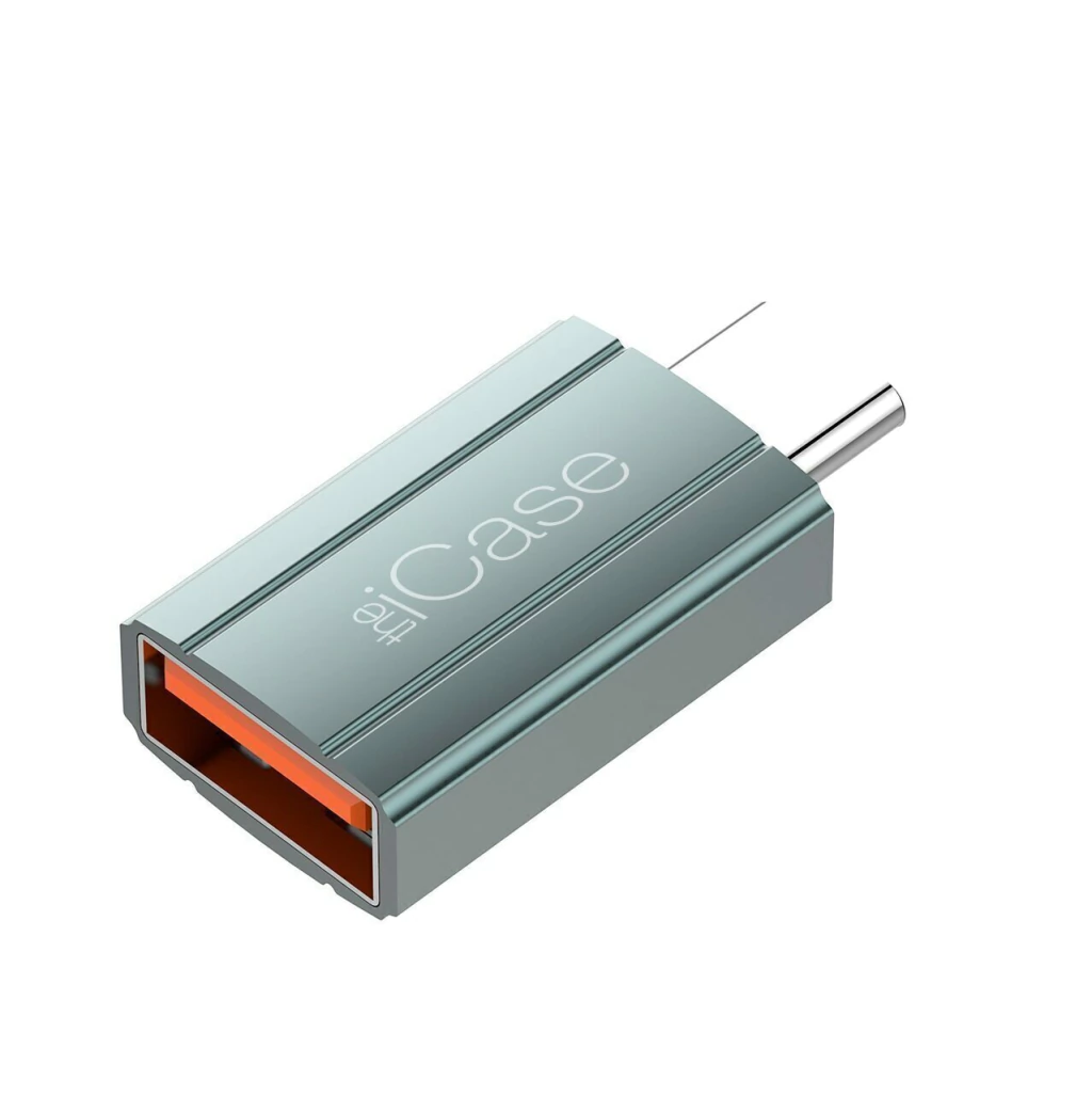 ADAPTADOR DE USB A TIPO C ICASE GRIS (16769)