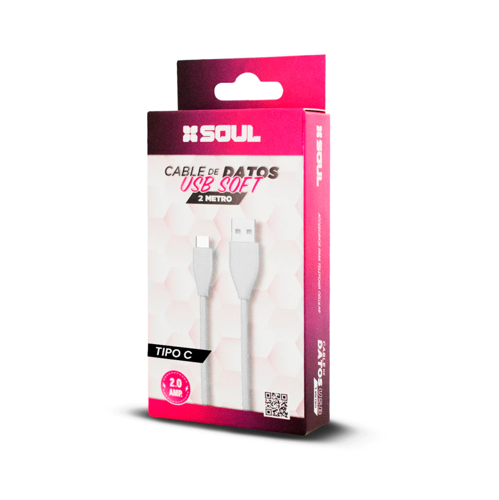 CABLE GENERICO SOUL USB - TIPO C 2 M BLANCO (7798121688711)