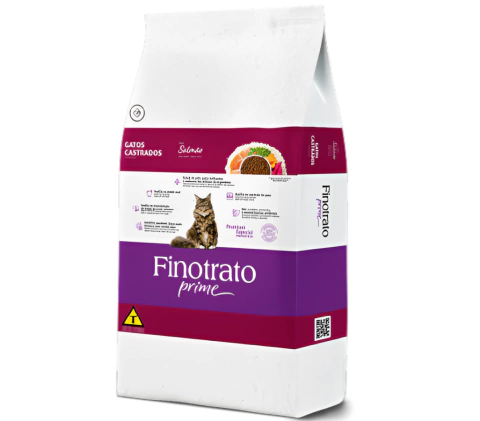 Ração Finotrato Prime Sabor Salmão para Gatos Castrados